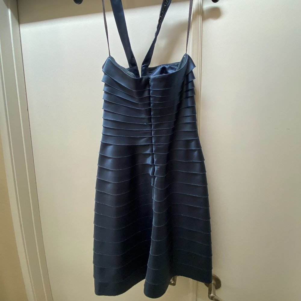 BCBG MaxAzria Tiered Satin Short Dress - Picture 4 of 6